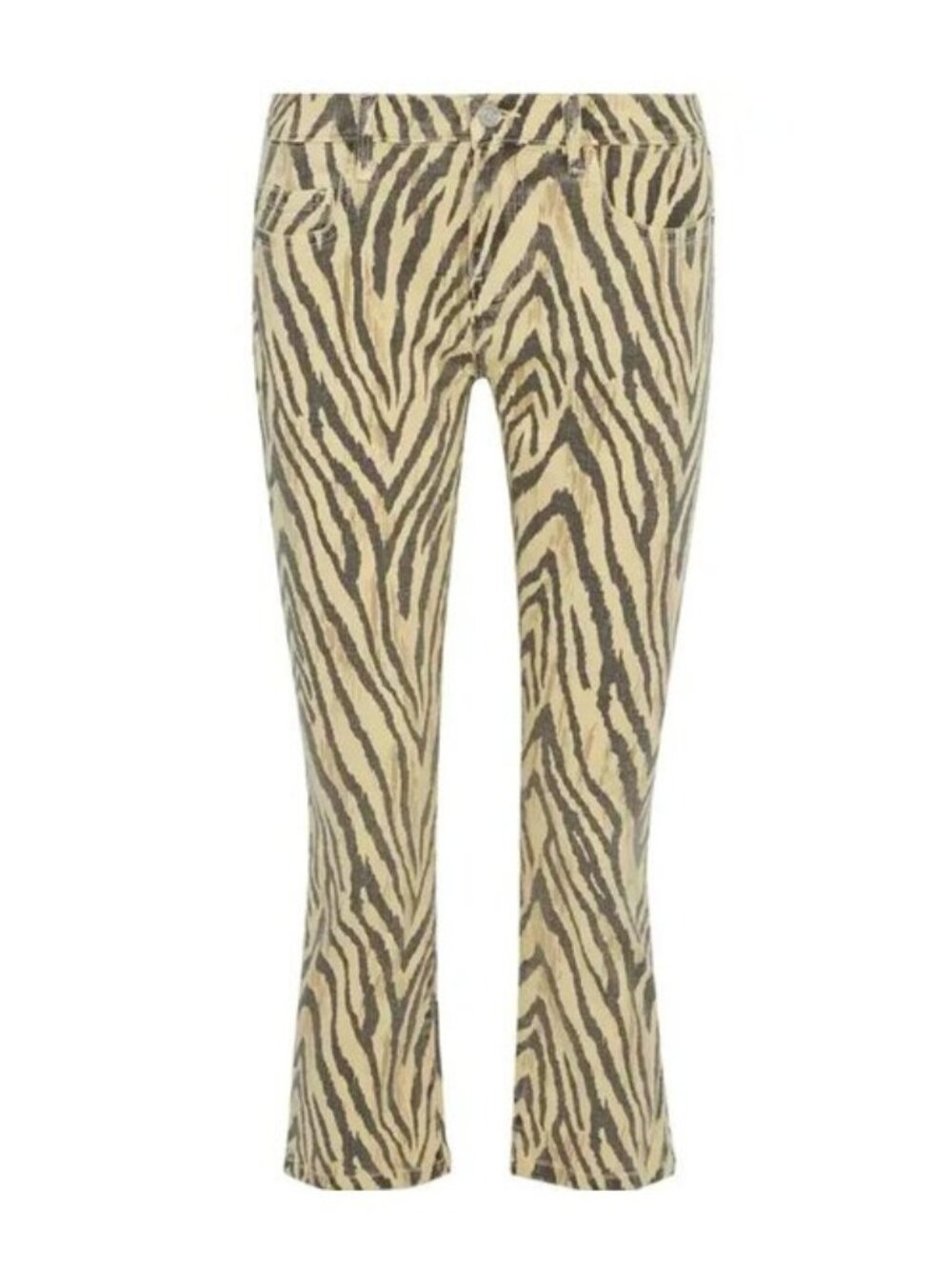 Current/Elliott The Ruby Cropped Zebra-print Low-rise Slim-leg Jeans – Size 25